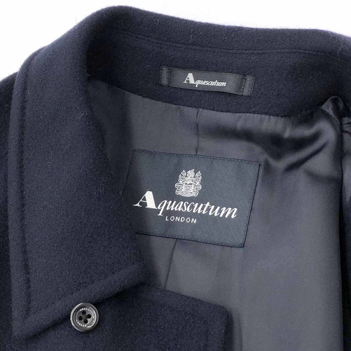 ◇Aquascutum アクアスキュータム カシミヤコート サイズ38◇ ネイビー