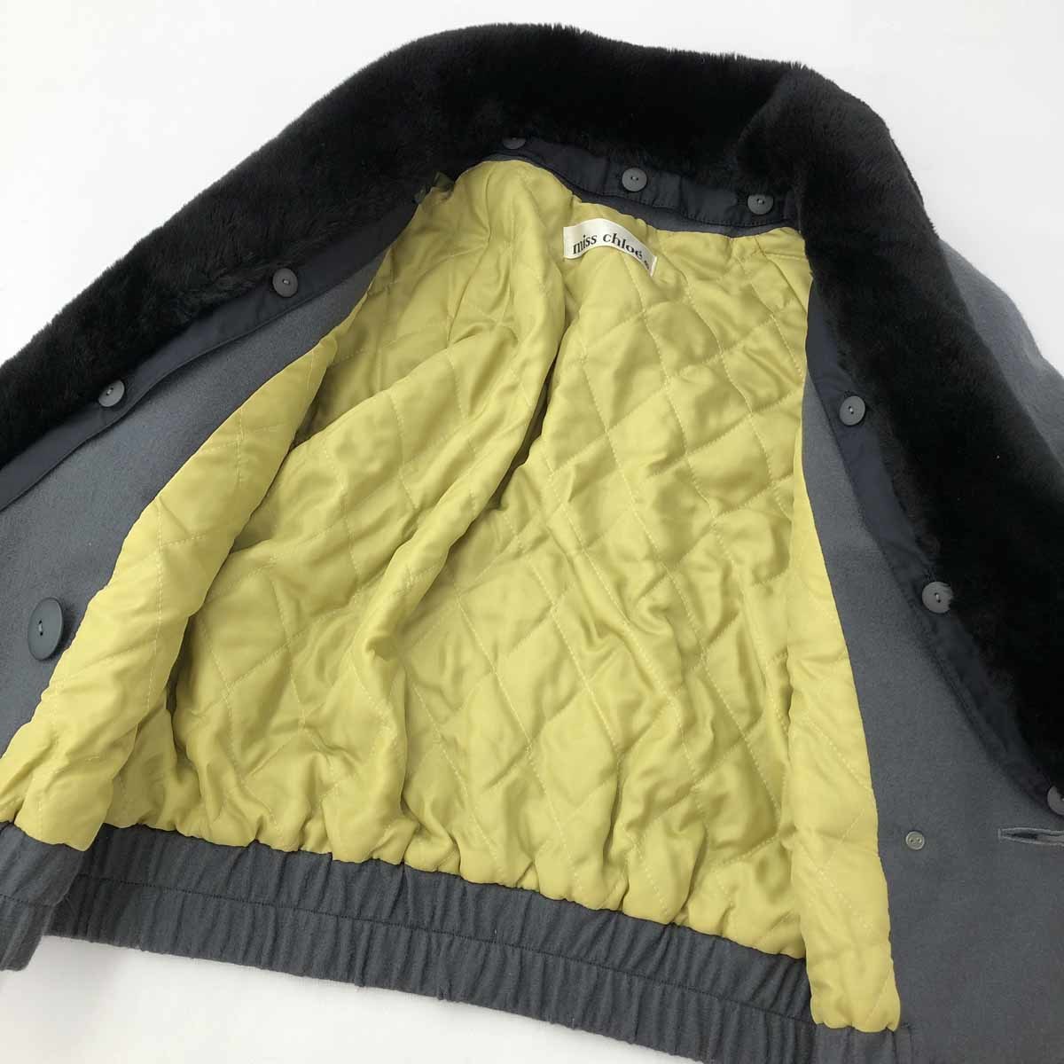 良好◆Miss chloe ミスクロエ デザインジャケット サイズ40◆ グレー レディース アウター ヴィンテージ ファー襟_画像3