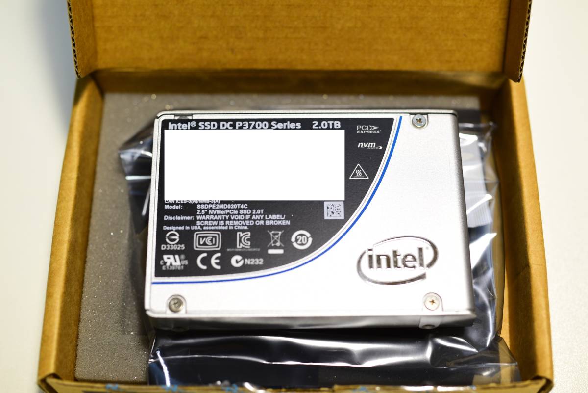 Intel DC P3700 NVEm U.2 2.5インチ 15mm SSD 2TB HET-MLC DWPD 25 TBW 62000_画像1