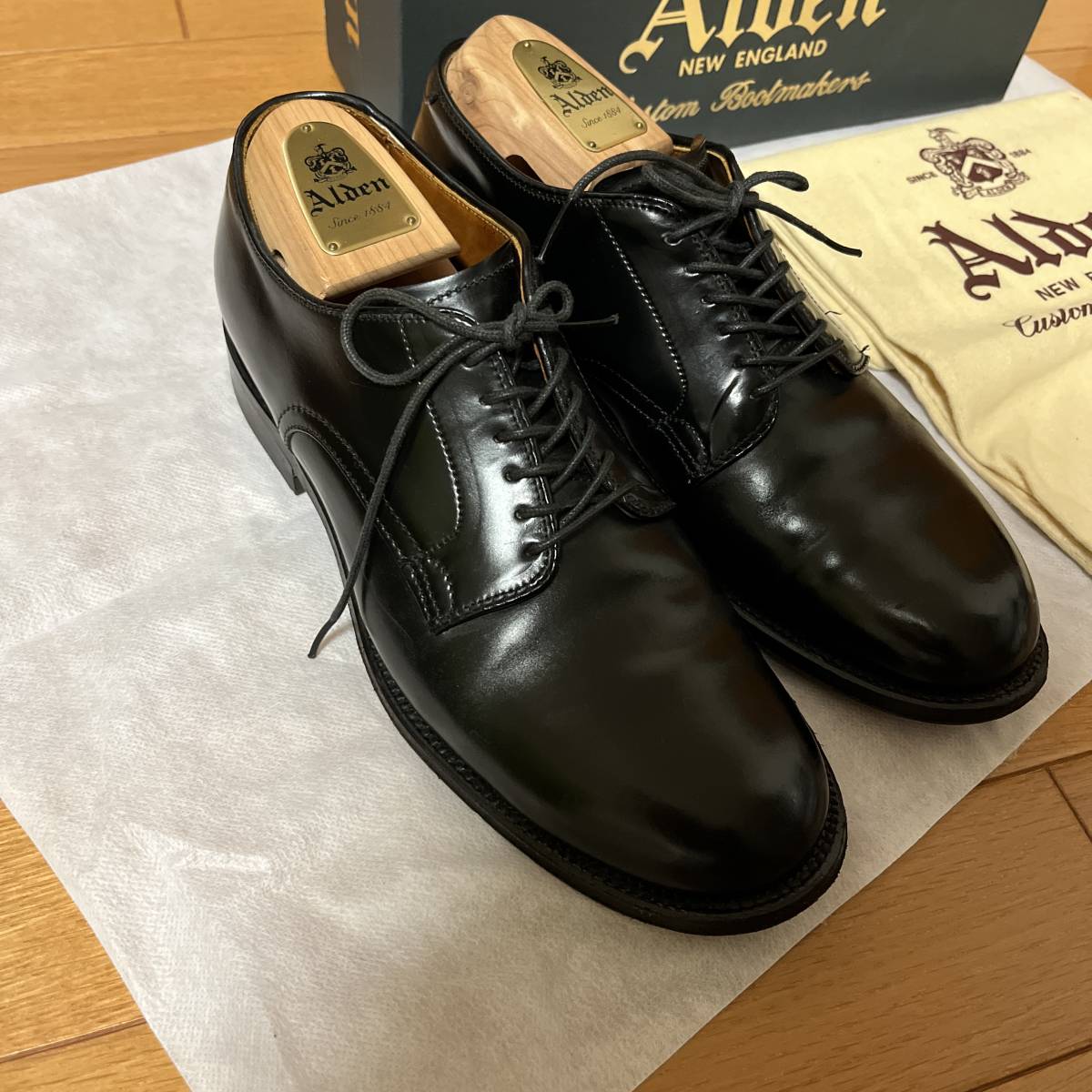 Alden オールデン 黒コードバン プレーントウ ミリタリーラスト Alden オールデン 黒コードバン プレーントウ ミリタリーラスト