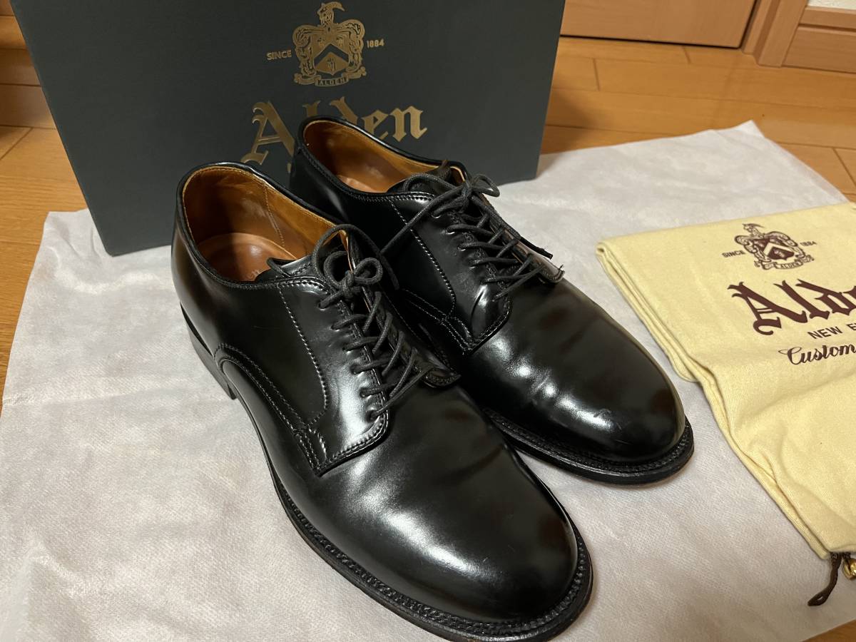 Alden オールデン 黒コードバン プレーントウ ミリタリーラスト Alden オールデン 黒コードバン プレーントウ ミリタリーラスト