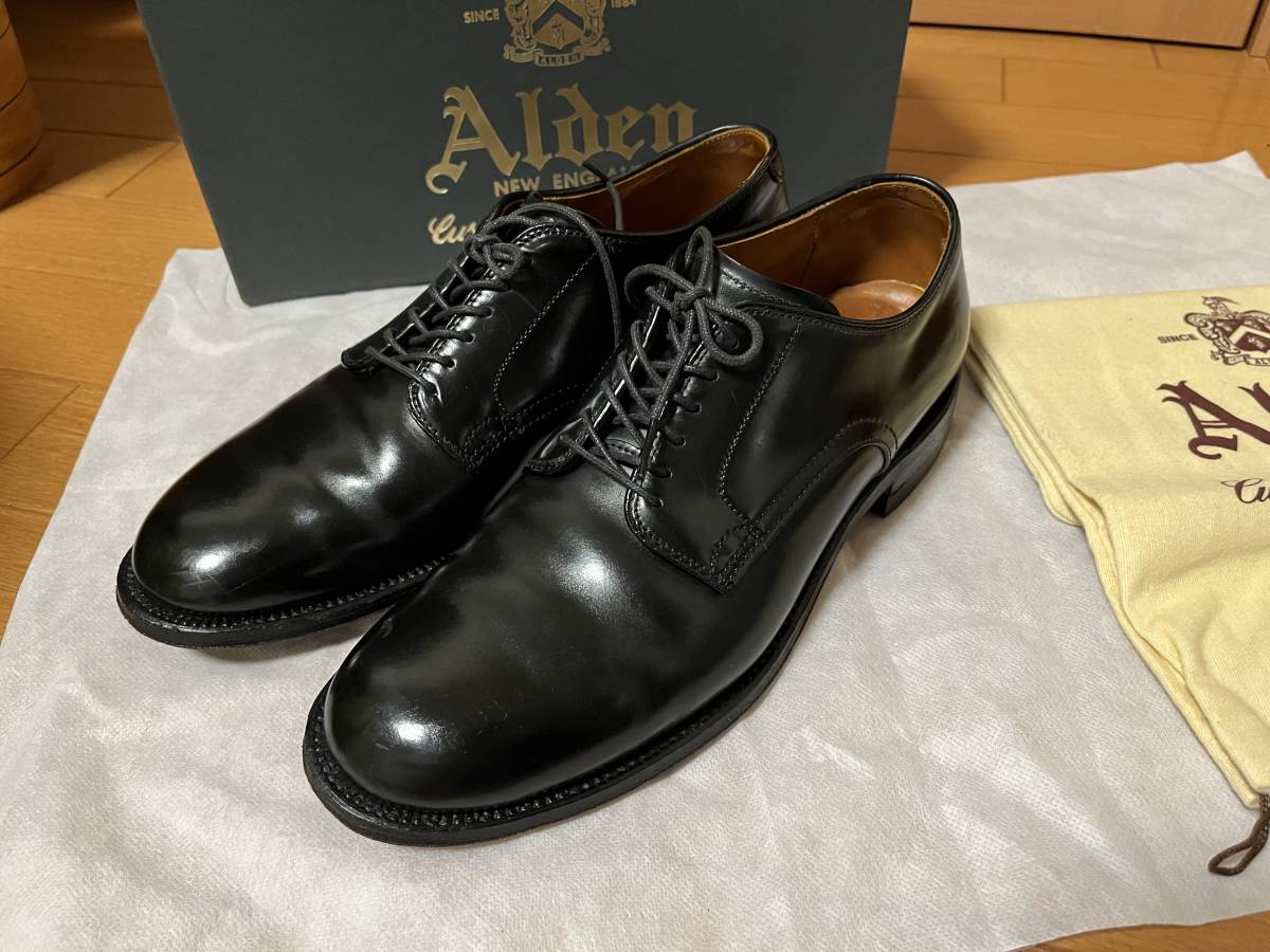 Alden オールデン 黒コードバン プレーントウ ミリタリーラスト 7.5