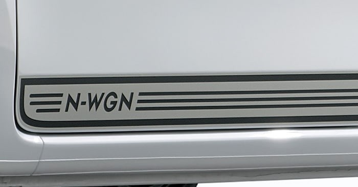 N-WGN Nワゴンカスタム JH3 JH4：純正 デカール（サイド）ライトグレー×ダークグレー N-WGNロゴ入り フロント・リアドア用左右4枚セット_画像1