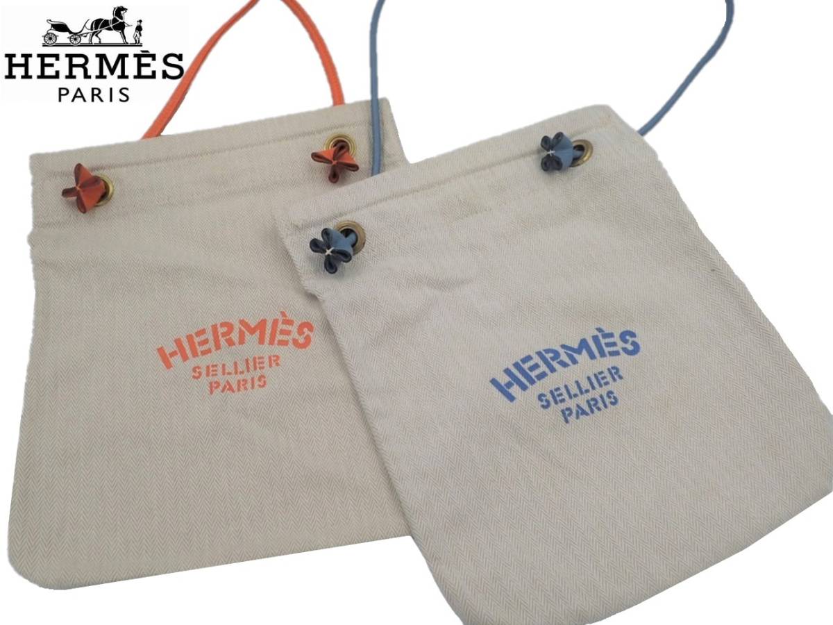 97215 ☆ HERMES エルメス　アリーヌ　ミニ PM　キャンバス　バッグ　水色　Vintage ヴィンテージ　中古