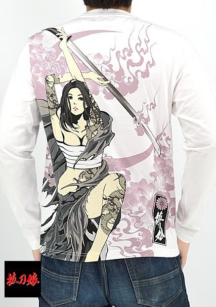 【数量限定】 抜刀娘 結愛女神ロングTシャツ◆抜刀娘 花魁 姉御 着物 ロンT 長袖 和風 和柄 231001 ホワイトXXLサイズ XLサイズ以上 【数量限定】 抜刀娘 結愛女神ロングTシャツ◆抜刀娘 花魁 姉御 着物 ロンT 長袖 和風 和柄 231001 ホワイトXXLサイズ XLサイズ以上