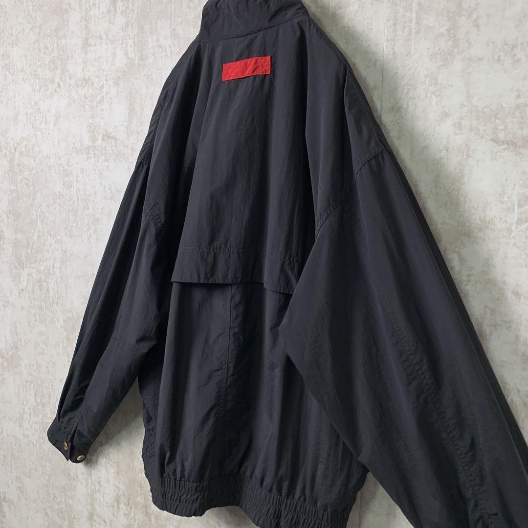 90s レトロ古着 リー Lee 企業ロゴ刺繍 ナイロンジャケット 黒ブラック