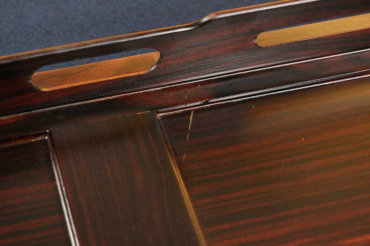 CB1 大型 縞黒檀花台 76cm×45.5cm 特大平卓 天然木製唐木盆栽飾台