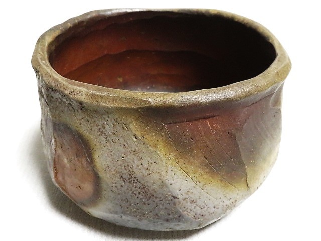 備前焼 各見政峯作 面取茶碗 備前焼 各見政峯作 面取茶碗