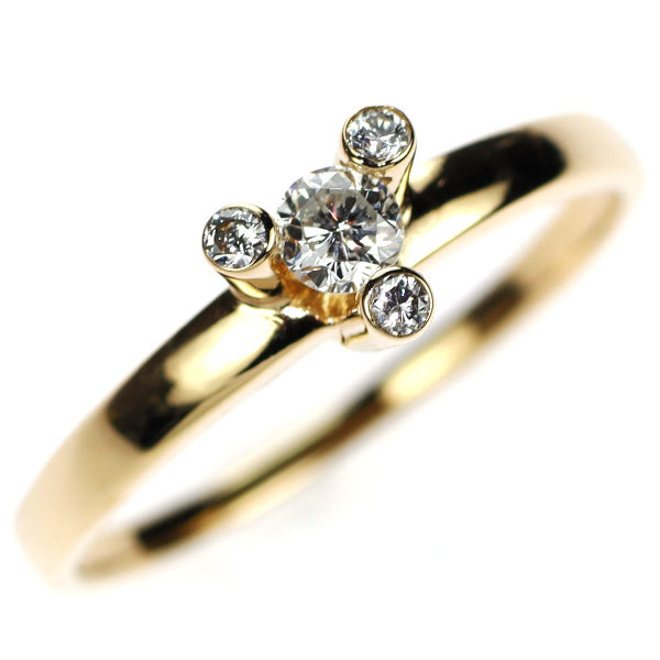 柔らかい タサキ 田崎真珠 TASAKI K18YG シトリン ダイヤモンド0.15ct