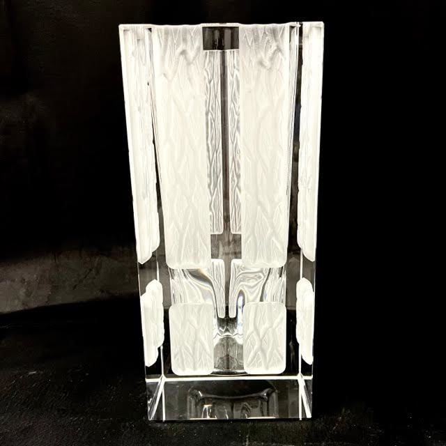 仙16 HOYA CRYSTAL ホヤ クリスタル 花瓶 フラワーベース インテリア ガラス 日本製 箱付き コレクション アンティークの画像3