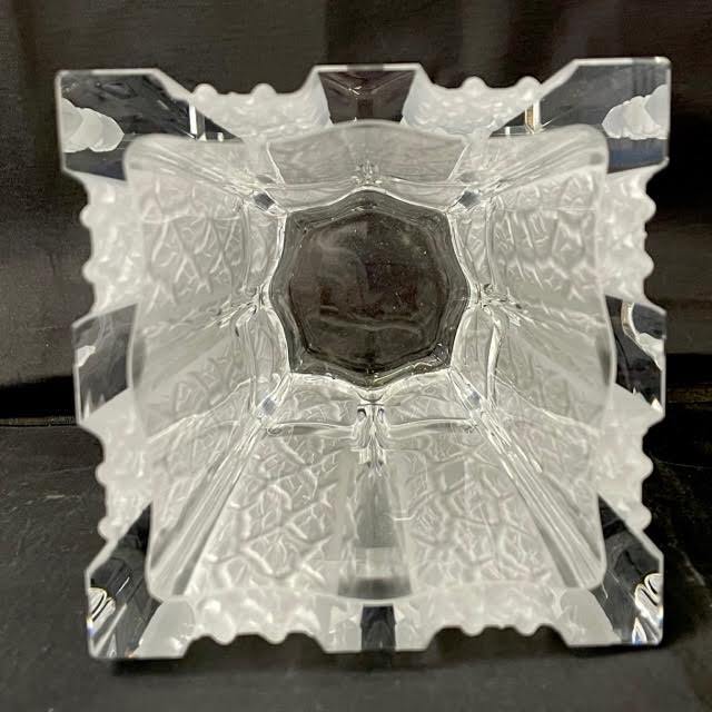 仙16 HOYA CRYSTAL ホヤ クリスタル 花瓶 フラワーベース インテリア ガラス 日本製 箱付き コレクション アンティークの画像6