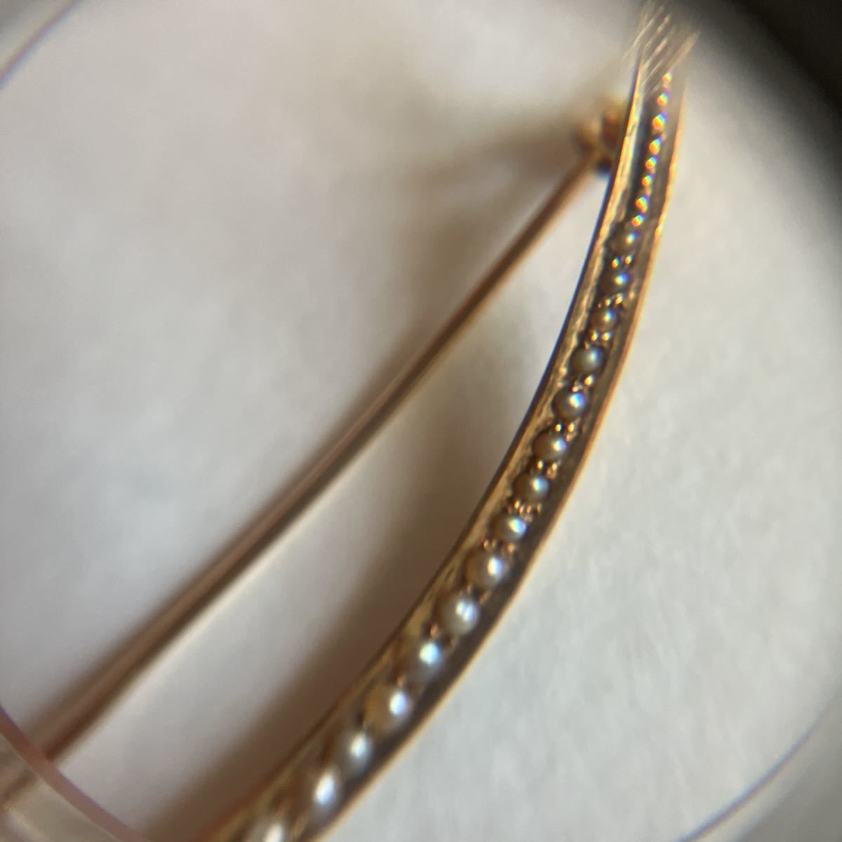  Vintage 14Ksi-do pearl? month motif three day month brooch Gold MIZUKI liking also 