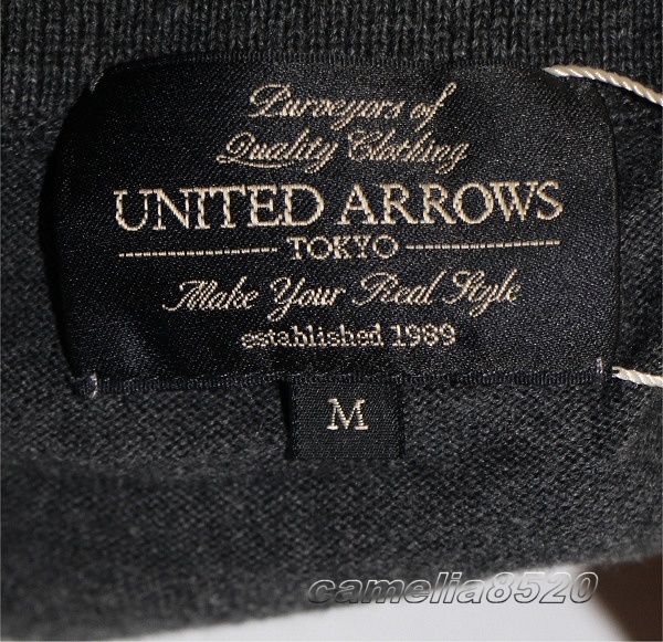 UNITED ARROWS ユナイテッドアローズ カーディガン グレー サイズ M 未使用 展示品 1113-105-1180 定価1.3万_画像2
