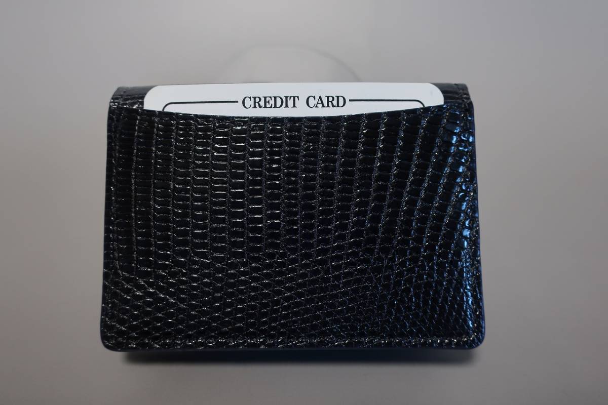  new goods black koro wire ru Lizard card-case card-case CRLSM-016MC NVY navy 