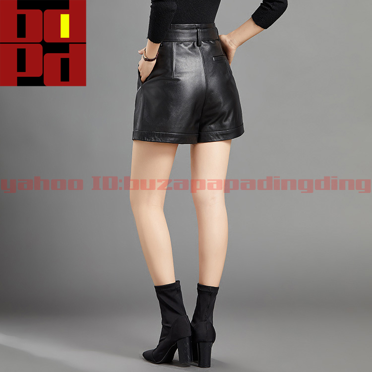  popular lady's original leather ram leather short pants stylish outing fashion design casual stylish sexy beautiful line woman woman .J84