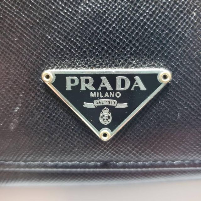 PRADA プラダ 三つ折り財布 ブラック サフィアーノレザー 美品 M176X