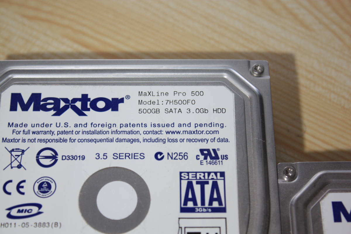 (ジャンク) Maxtor MaXLine Pro 500(7H500F0) x2台 (SATA2接続 500GB HDD)_画像2