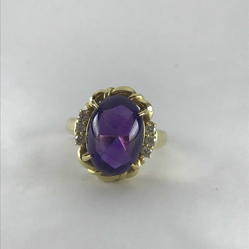 金 Ｋ１８ リング 貴金属 総重量８．０ｇ 色石 紫石 指輪 K・Ｐｔ/229 ...