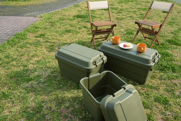  higashi . trunk cargo 50L khaki W60×D39×H37 TC-50KH outdoor camp storage box Manufacturers direct delivery free shipping 