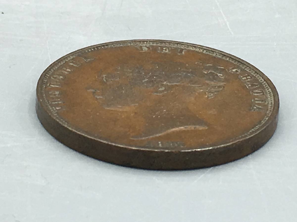 国内発送 英国 イギリス コイン 硬貨 1855年 ビクトリア ペニー 銅貨 (56-60-19)_画像3
