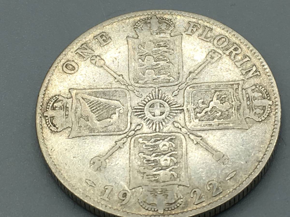 国内発送 英国 イギリス 銀貨 コイン 硬貨 1922年 1フローリン ジョージ５世 (61-60-11)_画像5