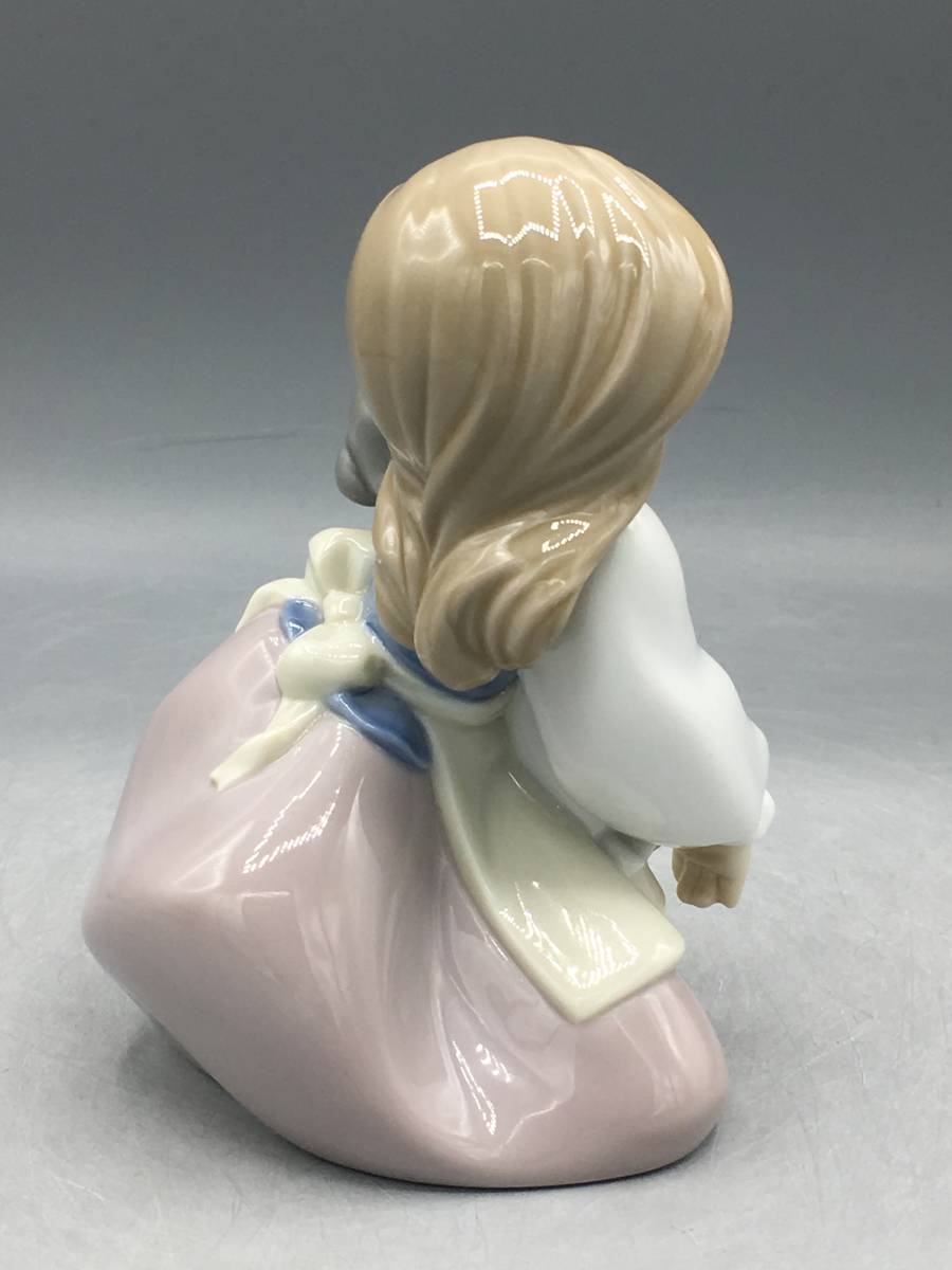 国内発送 希少 リヤドロ ナオ 陶器人形 少女 ウサギ フィギュリン スペイン製 陶器 置物 リアドロ オブジェ レア (9-80-928)_画像4