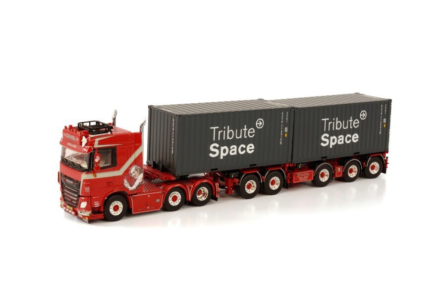 新品 WSI 1/50 WEEDA TRANSPORT DAF XF SPACE CAB MY2017 コンテナトレーラー + 2X 20 FT コンテナ 01-3628