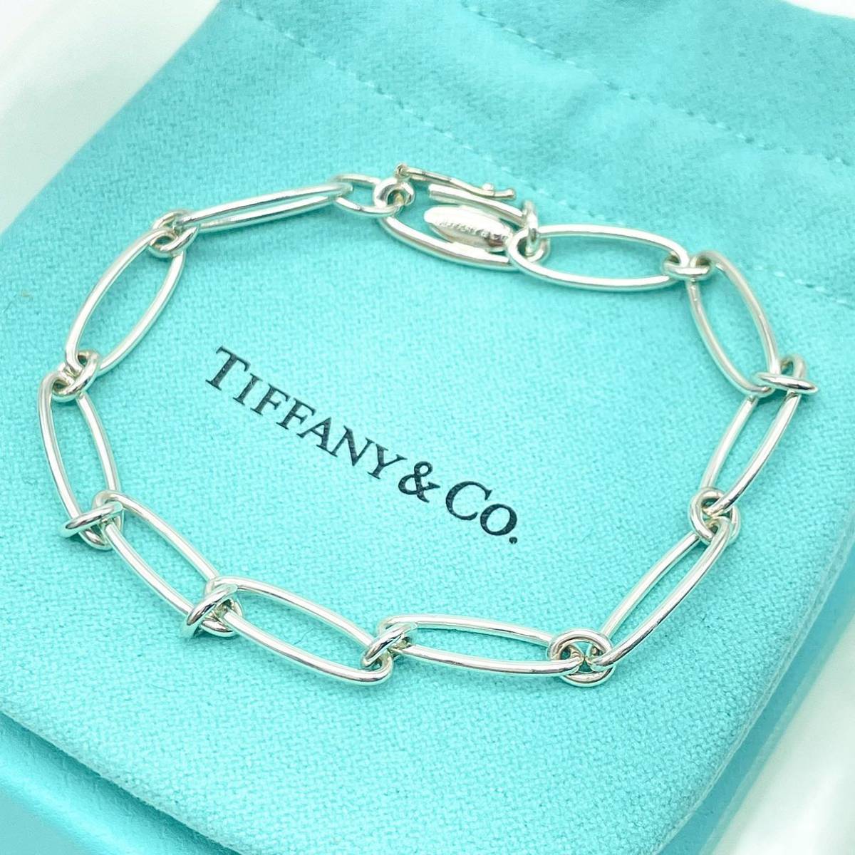 ティファニー TIFFANY オーバル リンク チェーン シルバー ブレスレット 18cm