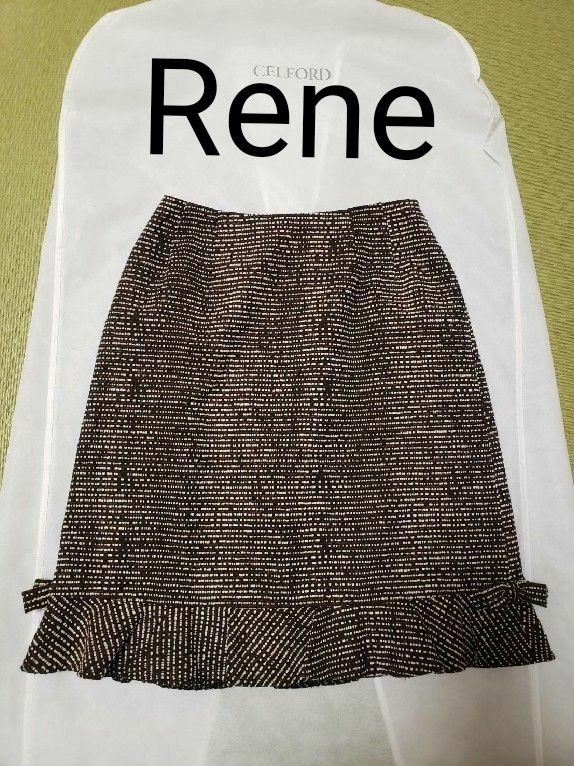 新作通販新作通販Rene ツイードスカート 34 美品 タグ有り ひざ丈