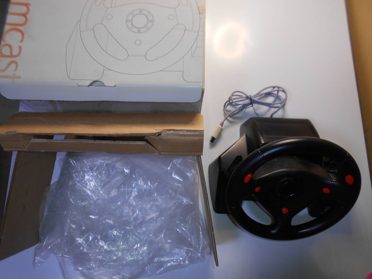 清掃動作品 レーシングコントローラ ハンドル HKT-7400 SEGA Racing Controller 箱 DC ドリキャス ドリームキャスト セガ SEGA Dreamcast