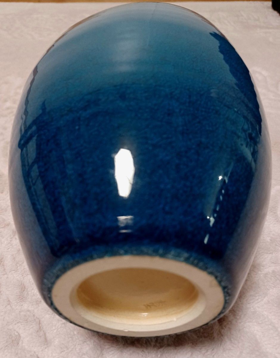 清水焼花瓶　山崎光洋作 京都伝統陶芸家 たち吉が販売高さ26cm正方形の口 8cm×8cm 胴回り最大49cm 最大幅 約15cm