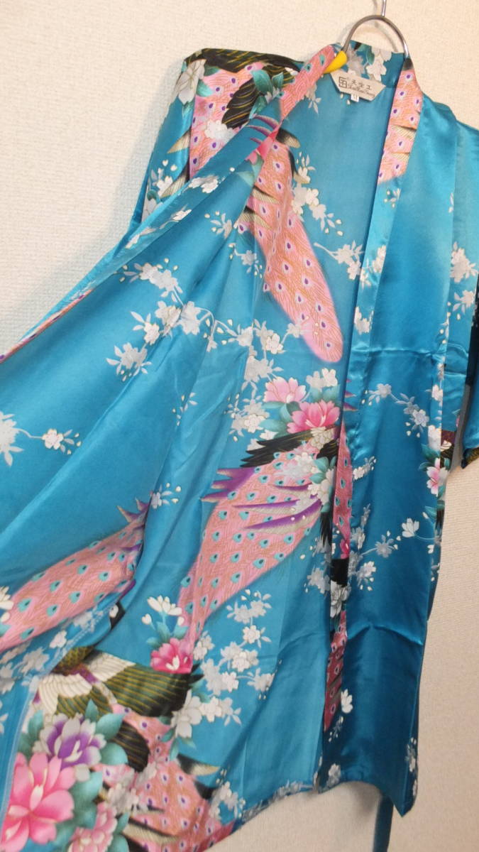 *KIMONO DRESS* Cosplay kimono tops short kimono dress Short turquoise dress length approximately 78Cm size M NEW FROM JAPAN made in China Asian Dress