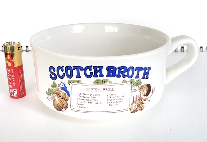 ビンテージ スコッチブロス レシピ スープボウル 皿 スープマグ 陶磁器製 アメリカン雑貨 レトロ SCOTCH BROTH 同梱可_画像1