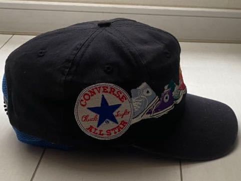 送料無料 美品 90s vintage ビンテージ CONVERSE コンバース ALLSTAR オールスター logo ロゴ 刺繍 cap キャップ  帽子 navy black ブラック