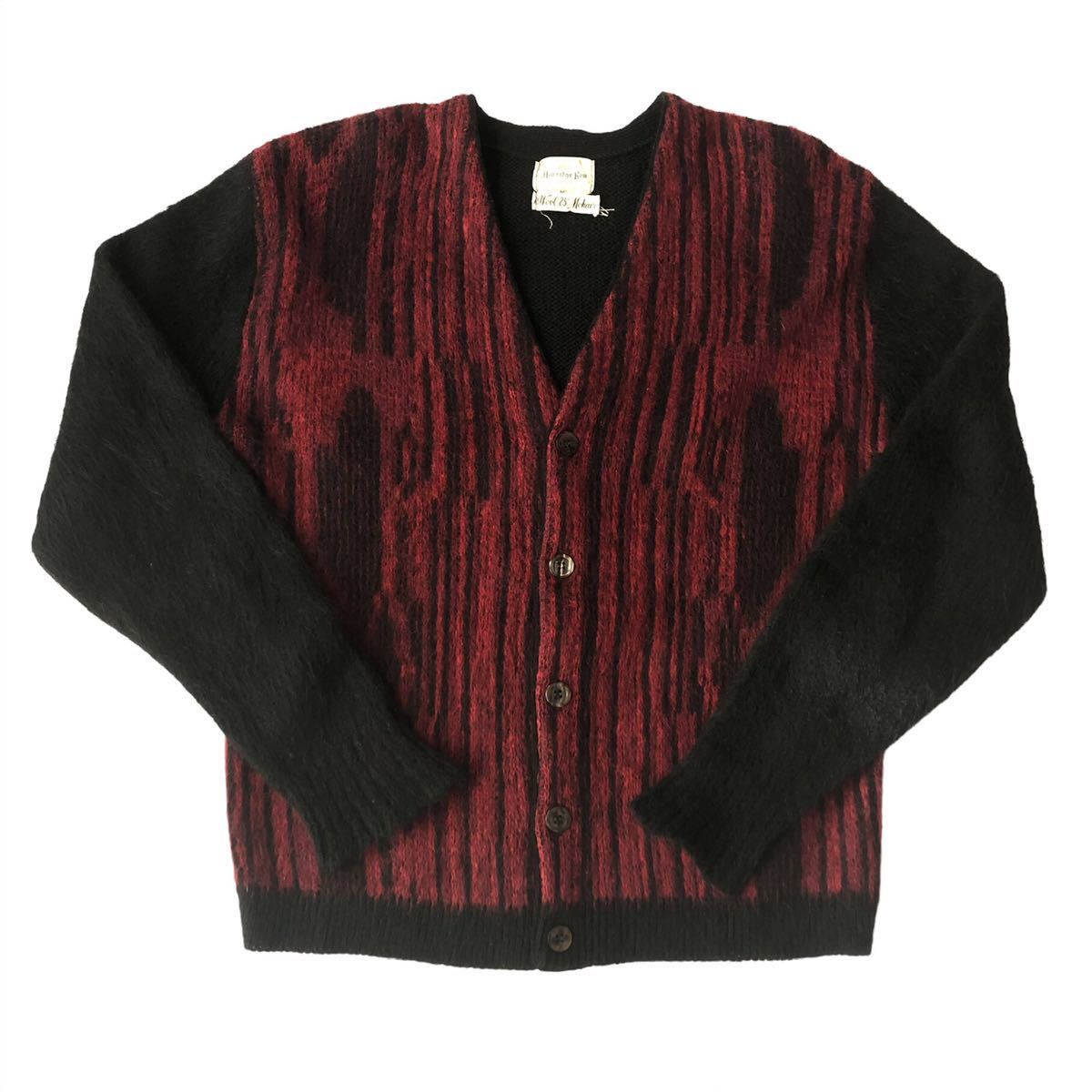 人気メーカー・ブランド 60s ヴィンテージ vintage ブラックベース モヘアカーディガン 60年代 Black Cardigan Knit Mohair Wool Bond's at Row Harridge カーディガン 人気メーカー・ブランド 60s ヴィンテージ vintage ブラックベース モヘアカーディガン 60年代 Black Cardigan Knit Mohair Wool Bond's at Row Harridge カーディガン