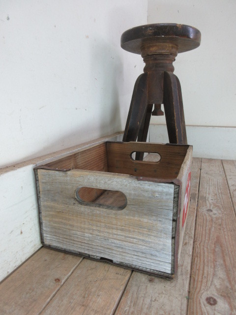 古い明治フレッシーの木箱P963 　 アンティークウッドボックス木製収納ボックスアメリカ雑貨アドバタイジングインダストリアル_画像5