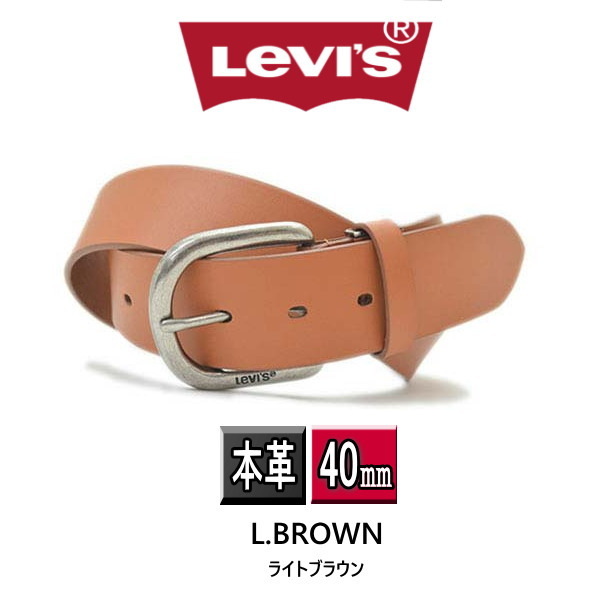 6022LBR LEVI'S リーバイス 牛革 ベルト 40mm 6022 ライトブラウン 新品 本物 送料無料_画像1