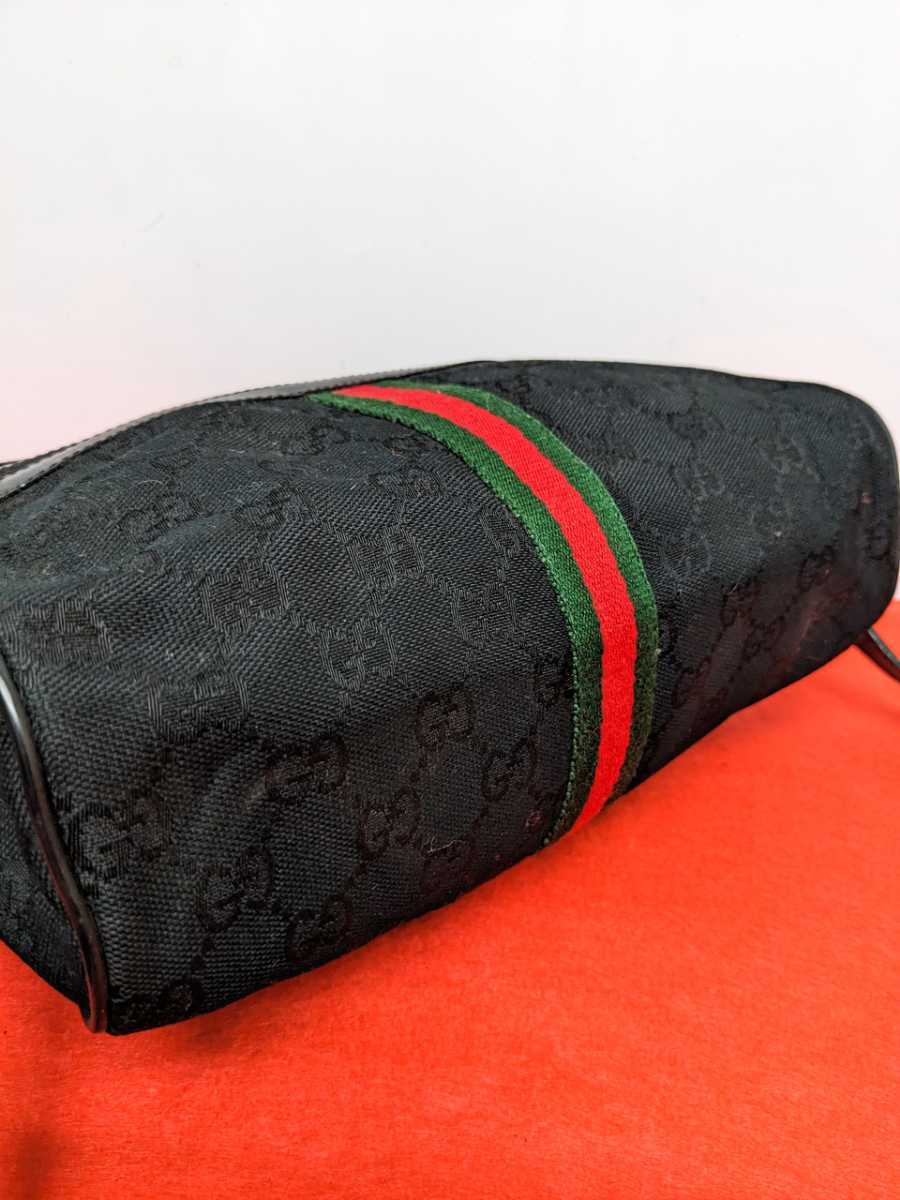 美品 極上!Gucci シェリーライン ショルダーバッグ ブラックオールド