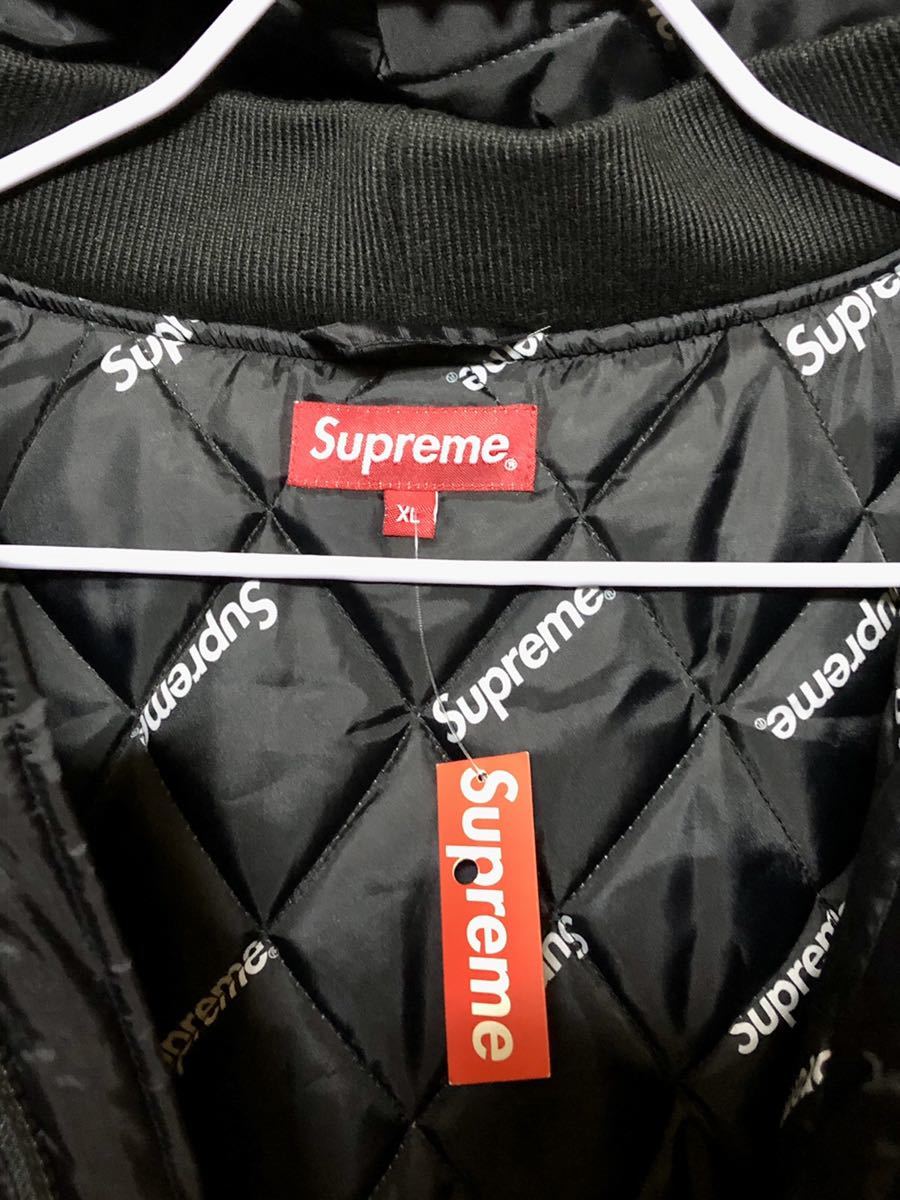 新品未使用 XL Supreme 2-tone Hooded Sideline Jacket black 黒 BOX