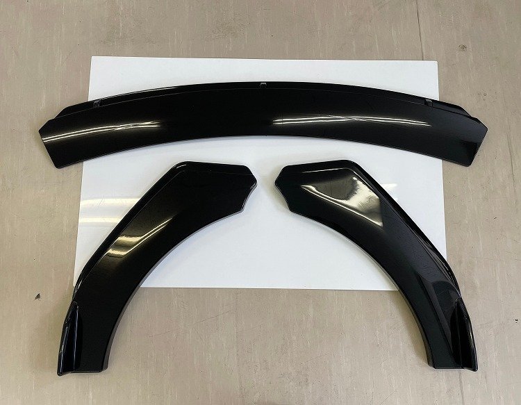 1 jpy ~ all-purpose division type front lip spoiler front under Canard black ABS resin made splitter diffuser 3P with translation 