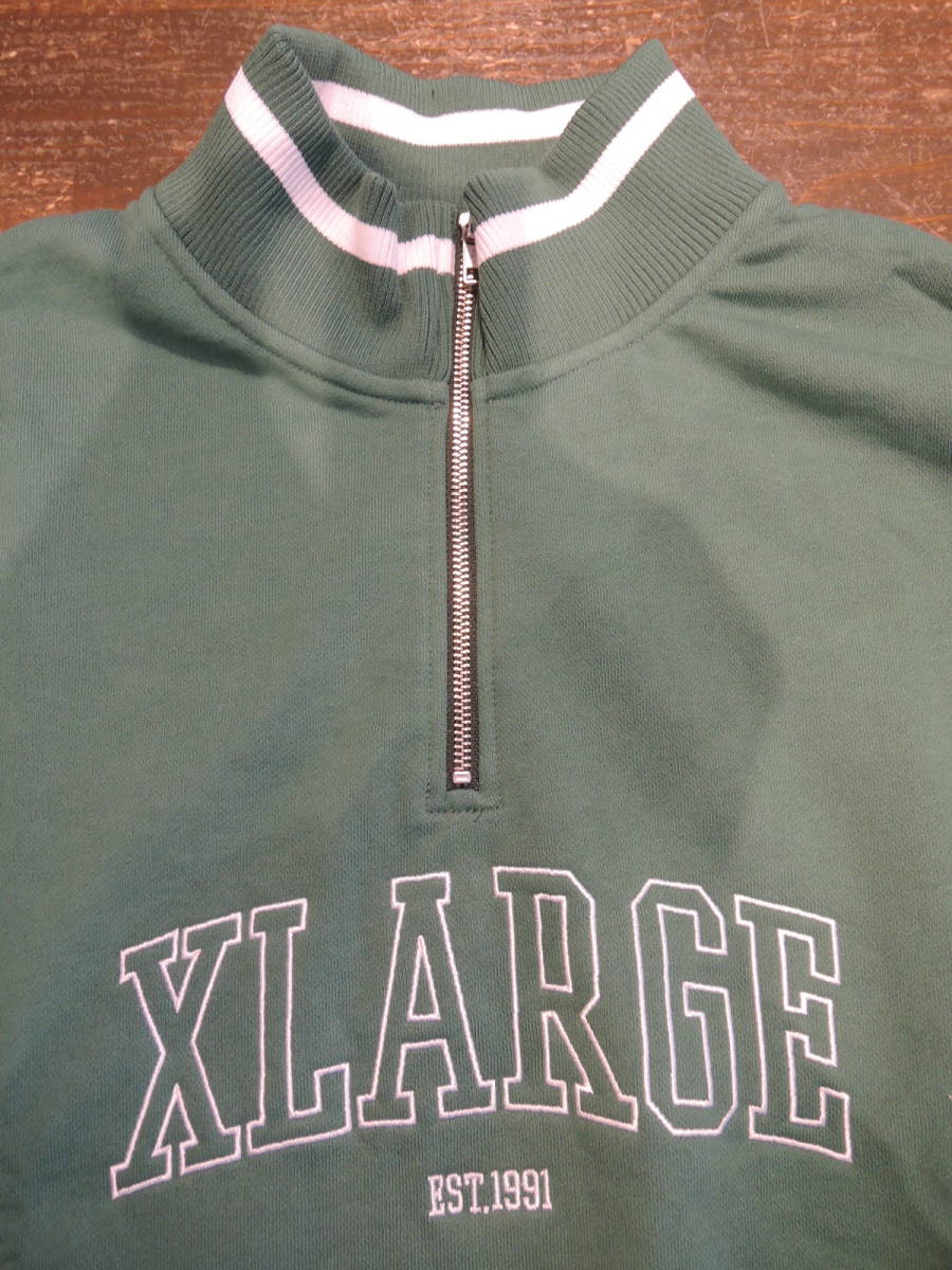 X-LARGE XLARGE XLarge STRIPED RIB HALF ZIP SWEAT green XL size popular commodity last price cut!