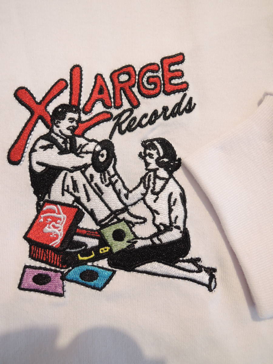 X-LARGE XLARGE エクストララージ LISTEN TO THE RECORD L/S TEE 白 Mサイズ 人気商品 送料\230~ 値下げしました！_画像3