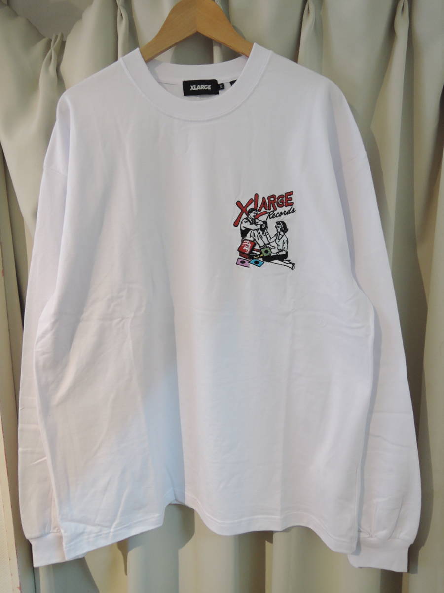 X-LARGE XLARGE エクストララージ LISTEN TO THE RECORD L/S TEE 白 XLサイズ 人気商品 送料\230~ 値下げしました！_画像2