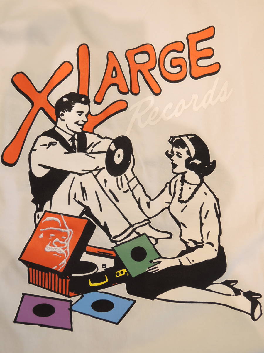 X-LARGE XLARGE エクストララージ LISTEN TO THE RECORD L/S TEE 白 XLサイズ 人気商品 送料\230~ 値下げしました！_画像4