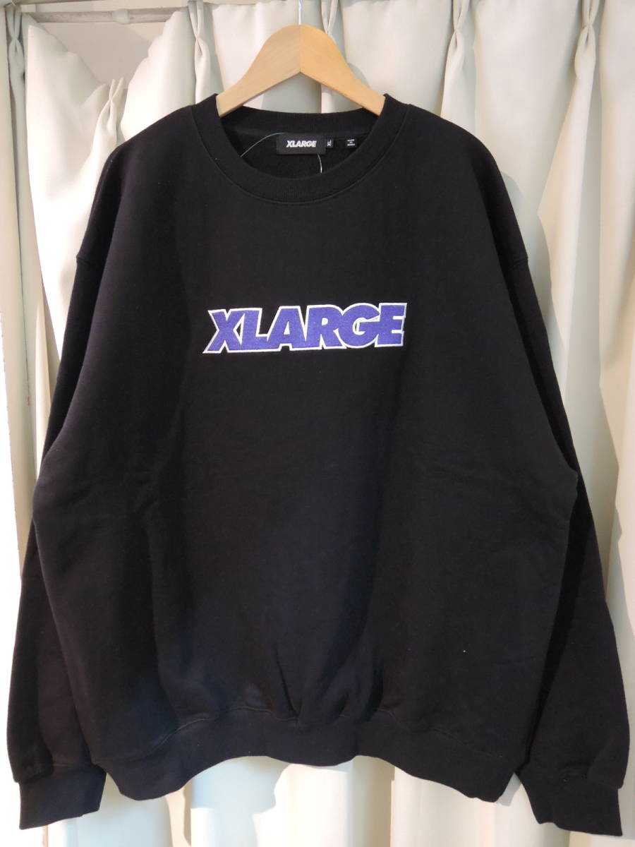 X-LARGE XLARGE エクストララージ STANDARD LOGO CREWNECK SWEAT 黒 XLサイズ 最新人気商品 _画像1