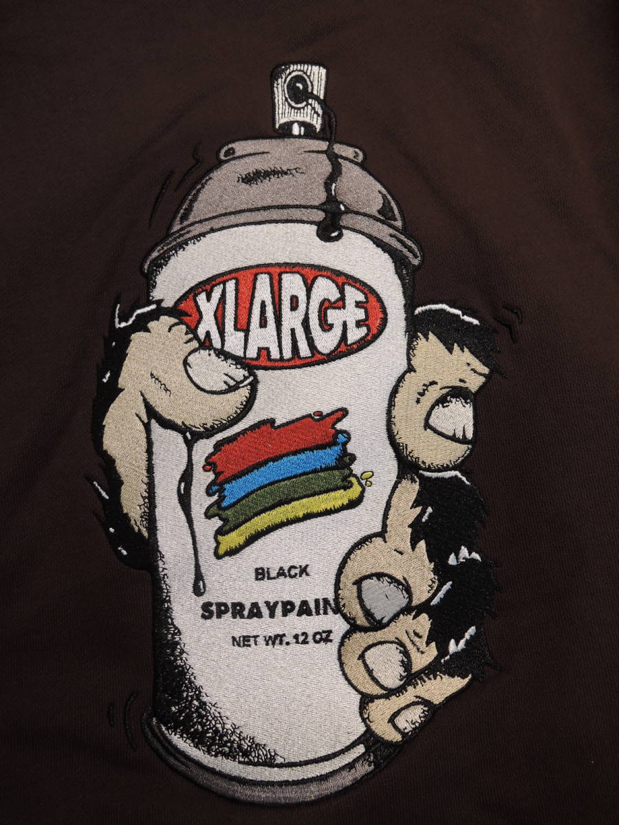 X-LARGE XLARGE エクストララージ SHAKE THE SPRAY HOODED SWEAT ブラウン Lサイズ 人気商品 値下げしました！_画像4