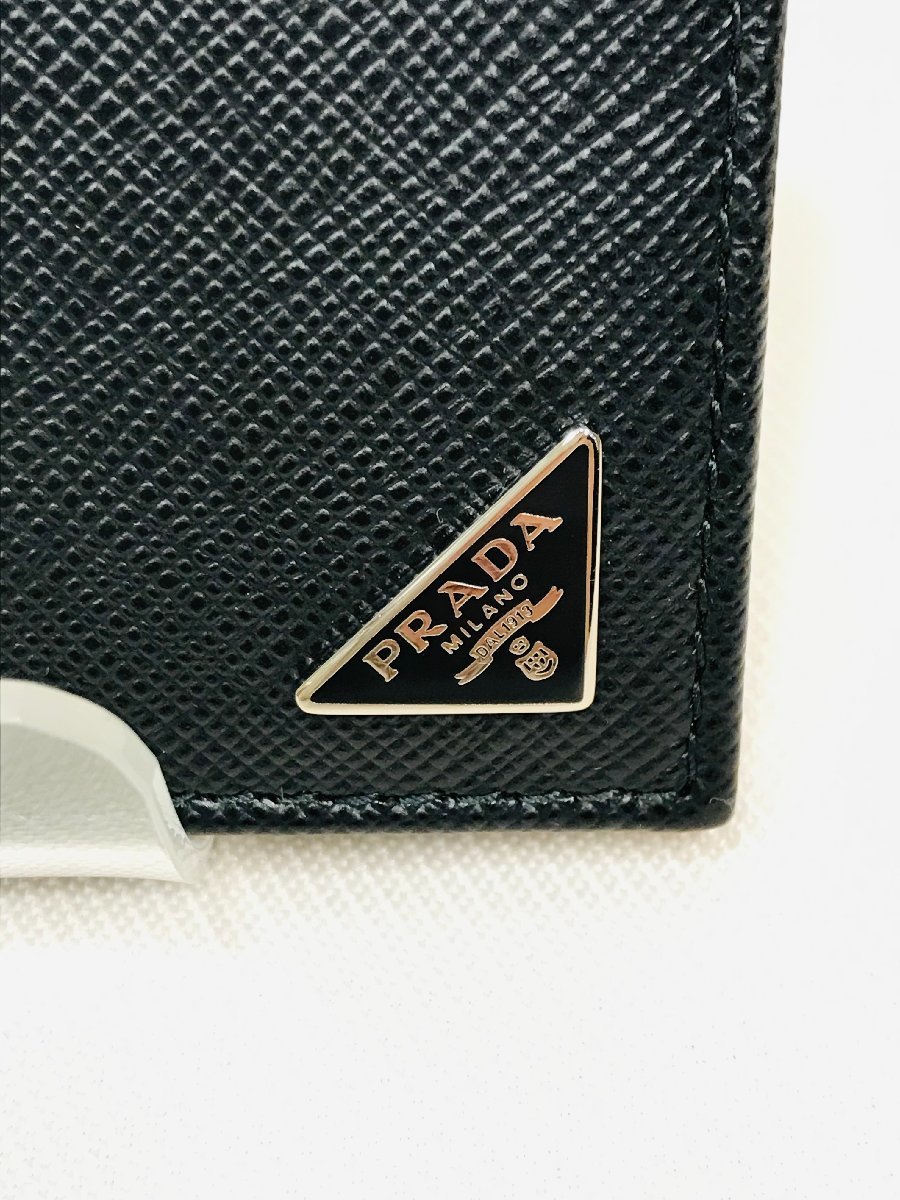 qob.YK703 PRADA プラダ レザー マネークリップ式 札入れ 二つ折り