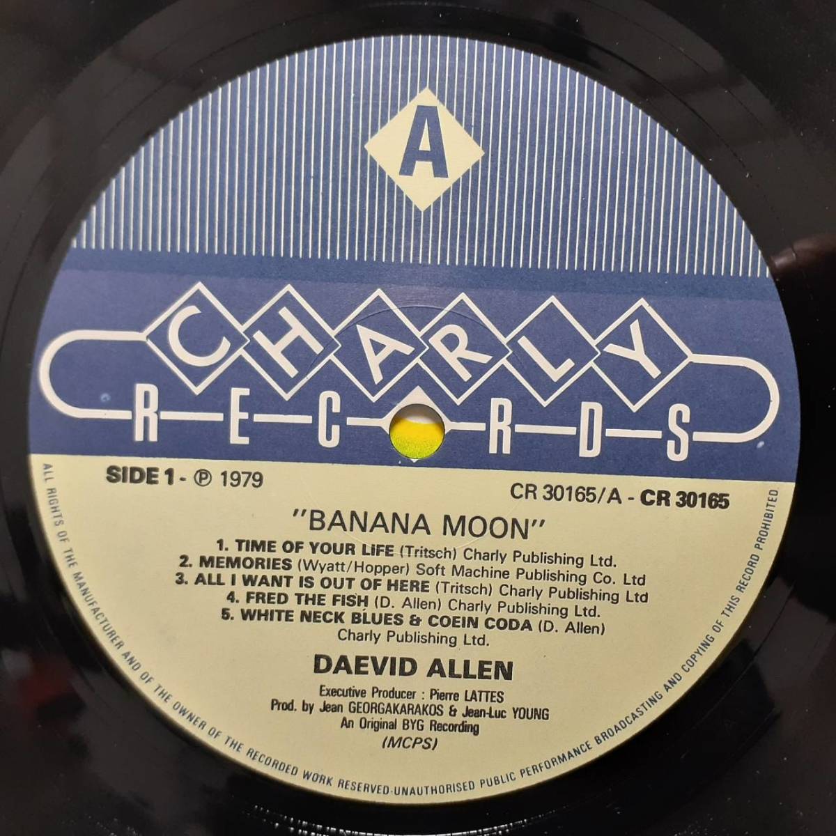 英盤LP！マトA1！Daevid Allen (Gong) / Banana Moon 1979年 Charly CR30165 カンタベリー傑作！Robert Wyatt Gary Wright Maggie Bell_画像2