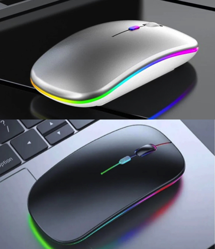 ワイヤレスマウス LED 白 シルバー Bluetooth 無線 充電式 p_画像5