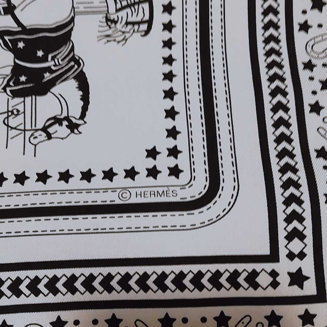 HERMES】カレ55 バンダナ 馬 白 バンダナ フランス製 シルク HERMES】カレ55 バンダナ 馬 白 バンダナ フランス製 シルク